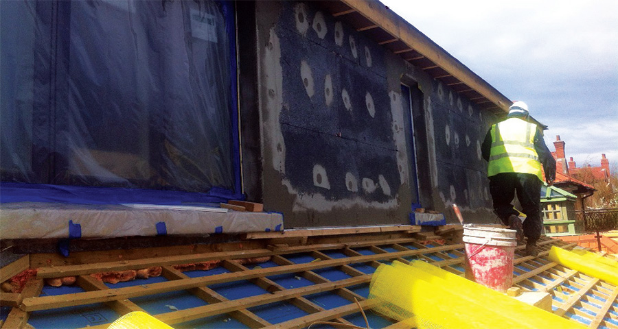 Installation of the Kore EPS external insulation