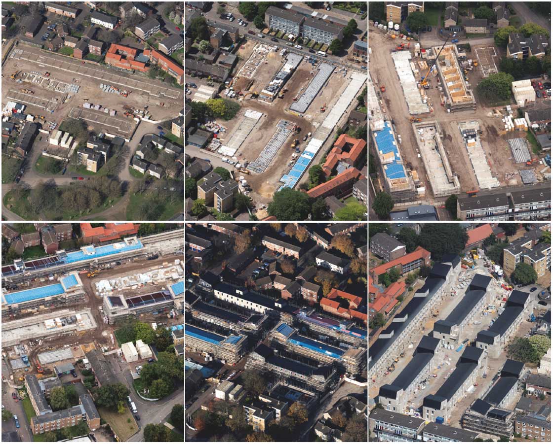 (above) Drone shots of the site on the west side of Norwich city, showing progress from the beginning of works to the completion of the build.