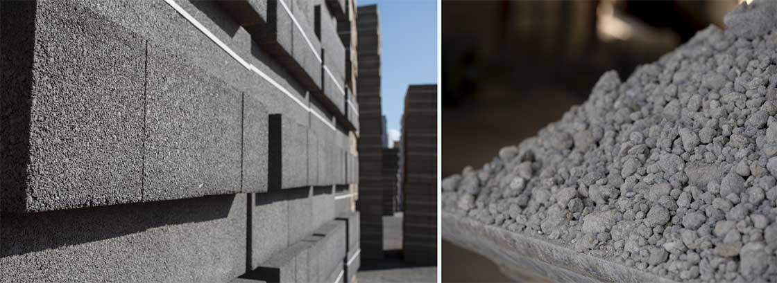 Concrete blocks manufactured using ‘carbon negative’ aggregate from O.C.O Technology Ltd.