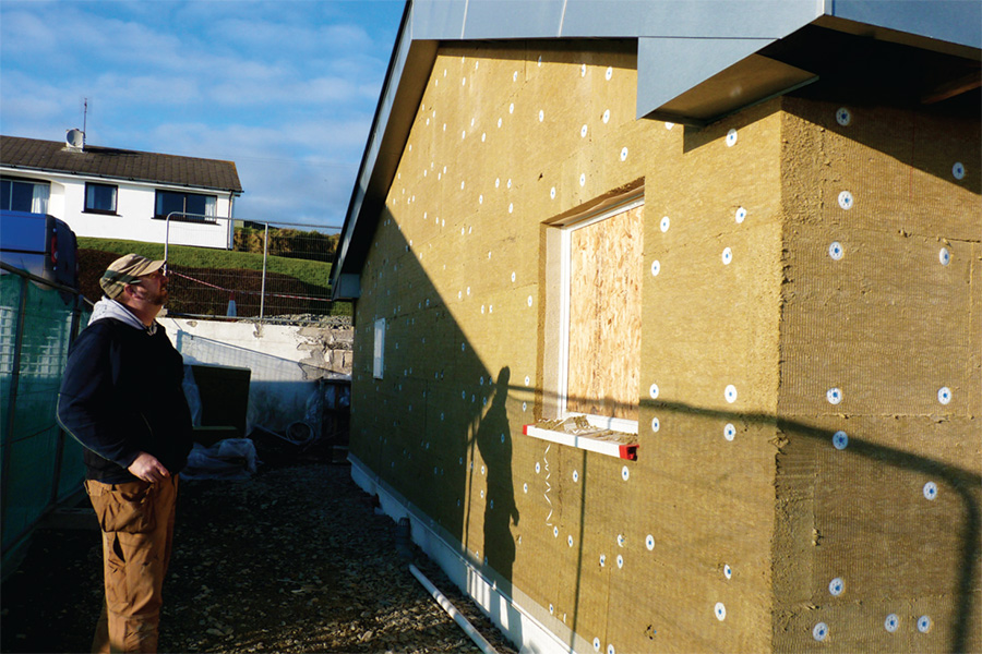 The walls are externally insulated with 150mm of Rockwool.
