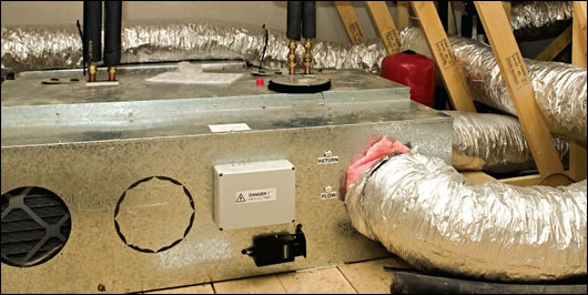 heat recovery ventilation systems, supplied by Nutech Renewables, installed in the attic of every house