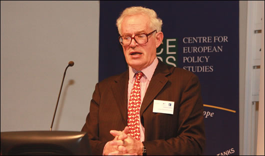 While David McWilliams (above) has proposed that we leave the euro, others such as Prof Charles Goodhart (below), of the London School of Economics, point out that this would cause an immediate banking crisis