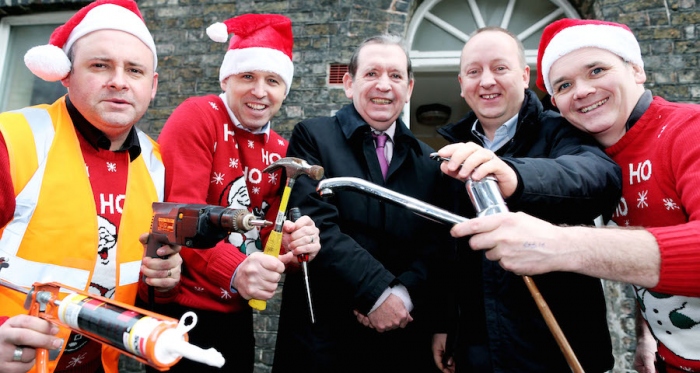 Picture at the announcement, from left to right: Ian Plunkett, Saint-Gobain; Barry Hennessy, Saint-Gobain; Brian Dolan, MD for Saint-Gobain in Ireland; Pat Doyle, CEO of the Peter McVerry Trust and Ollie McBreen, Saint-Gobain.