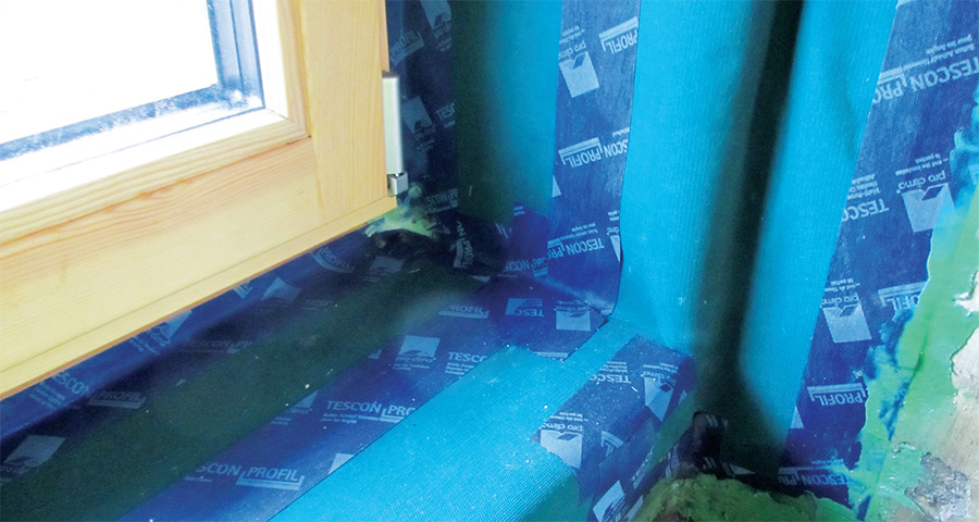 Airtightness detailing around the windows