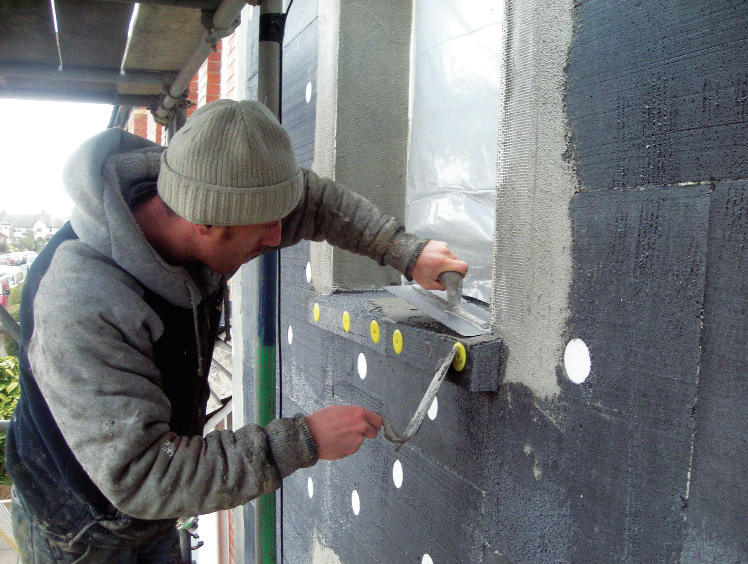 Most of the existing brick walls were insulated externally with 250mm of Permarock Platinum EPS insulation