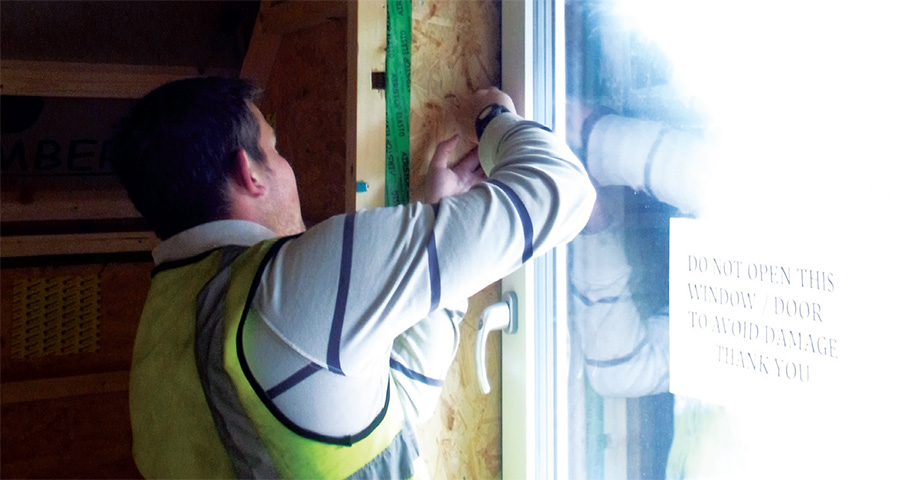 Installation of the Norrsken Viking triple-glazed timber-framed windows