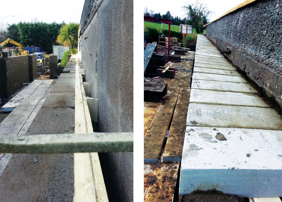 Partial fill board at boundary wall; Quinn Lite thermal blocks at eaves to reduce cold bridging