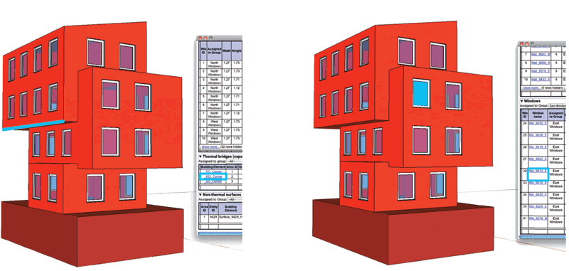 Once the design has been analysed and optimised with reference to energy efficiency, all geometric building data can be exported into PHPP data sheets