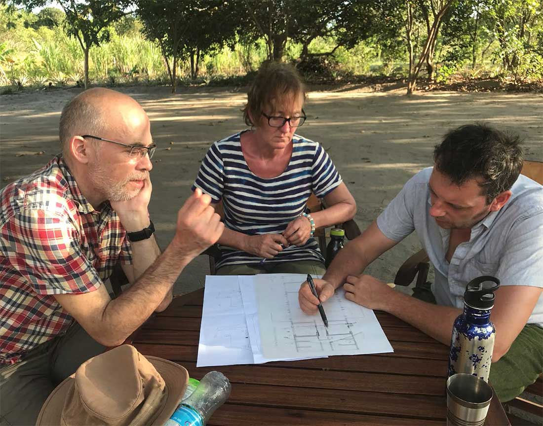 Design team, left to right: heating & ventilation engineer Alan Clarke, and Adele Mills and Andy Simmonds of Simmonds Mills Architects