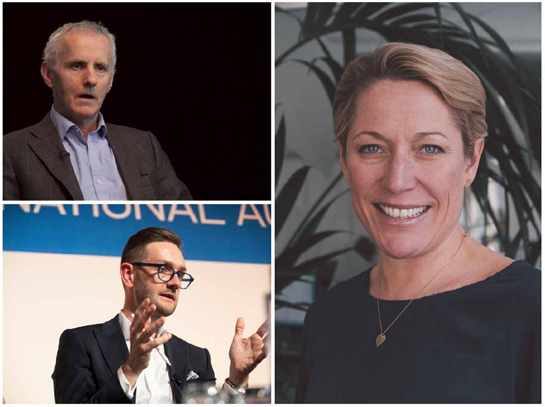 Above clockwise from top left: Irish Green Party MEP Ciaran Cuffe; Julie Hirigoyen of the UK Green Building Council; UK Committee on Climate Change chief executive Chris Stark.