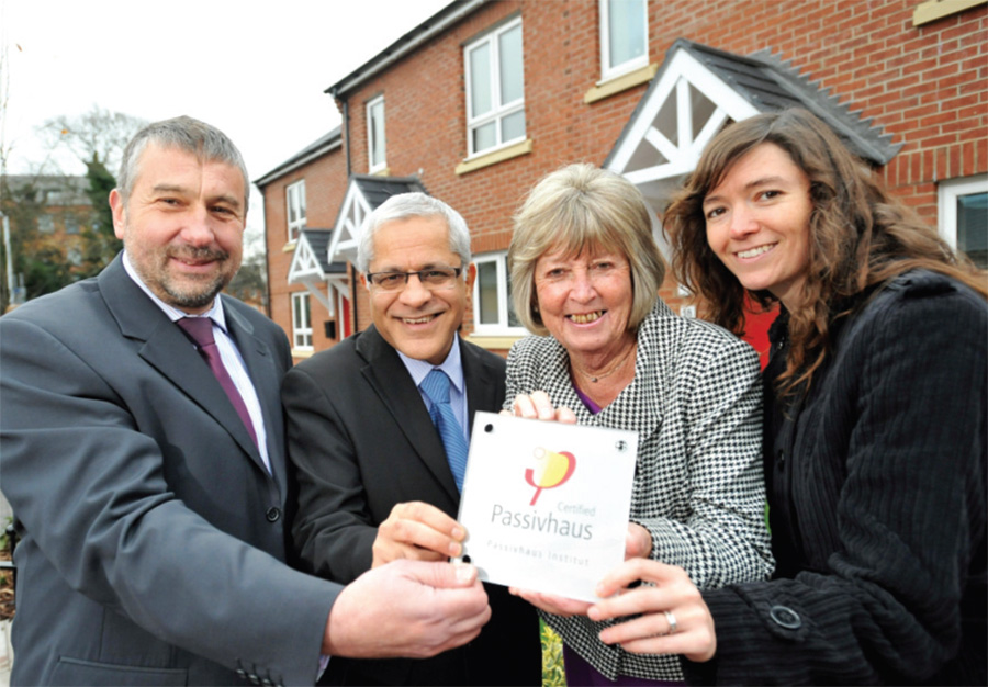 Lindum MD Simon Gregory, emh homes CEO Chan Kataria, Cllr Carol Hart & Encraft’s Helen Brown launch the scheme.