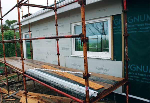 The external walls of the extension feature 12mm Aquapanel cement fibreboard