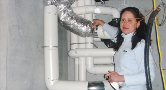  Approved Proair installer Jana Hutirova puts the finishing touches on a heat recovery ventilation installation in a house in Galway