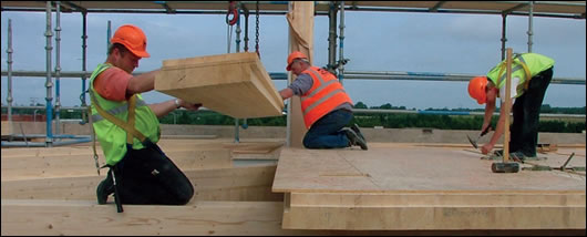 The building’s six storey structure is almost entirely timber