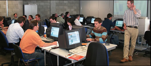 Seamus Hoyne, programme leader of the Tipperary Institute course keeps a watchful eye on the class