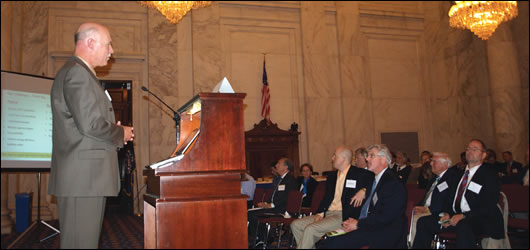 Michael W. Taylor, Honeywell’s vice president of sales, speaking at a Clinton Climate Initiative event. Honeywell are one of four multinational ESCos working to upgrade large public and private buildings in 40 cities around the world