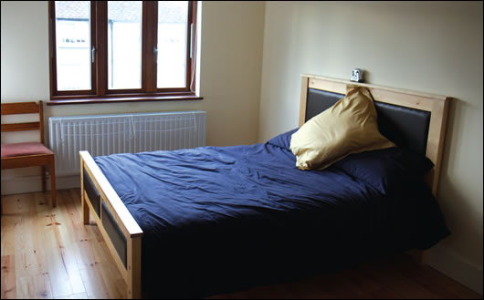 The closed-panel timber frame extension houses a new en suite bedroom upstairs