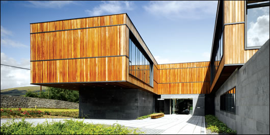 The entrance courtyard forms an obvious focal point of the building