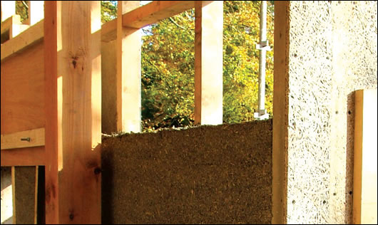 hempcrete walls during construction